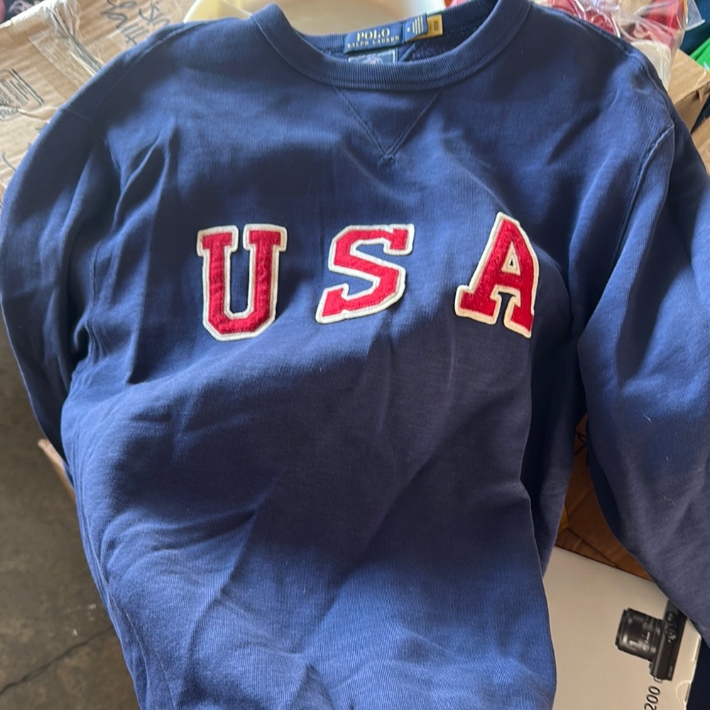 Polo by Ralph Lauren Men's Blue USA Sweater